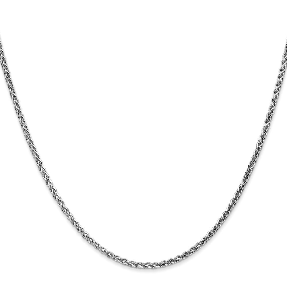 Shop 14K White Gold 30-Inch 2.1mm Diamond-Cut Spiga Chain - Stylish & Durable