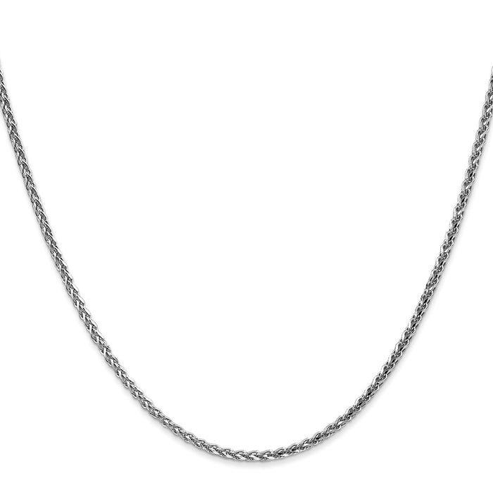 Shop 14K White Gold 30-Inch 2.1mm Diamond-Cut Spiga Chain - Stylish & Durable-2