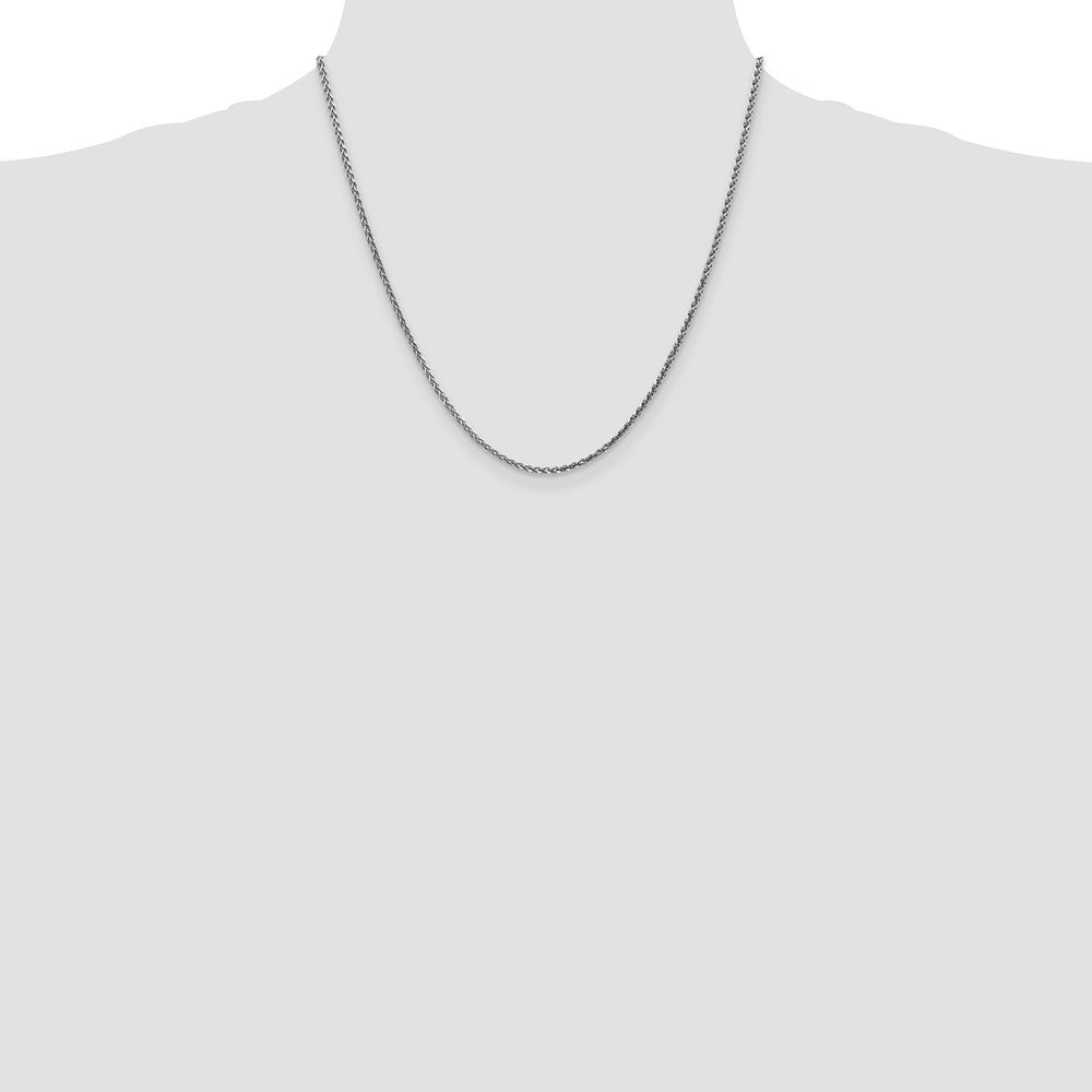 High-Quality 14K White Gold 20-Inch 2.1mm Diamond-Cut Spiga Chain - Stylish Value!