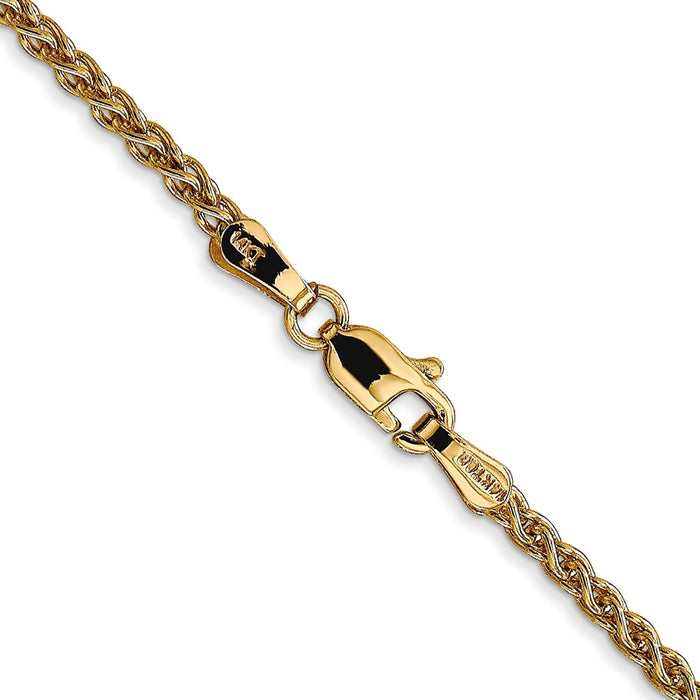 Buy Exclusive 14K Gold 22-Inch Spiga Chain - Stylish 2.1mm Lobster Clasp-3