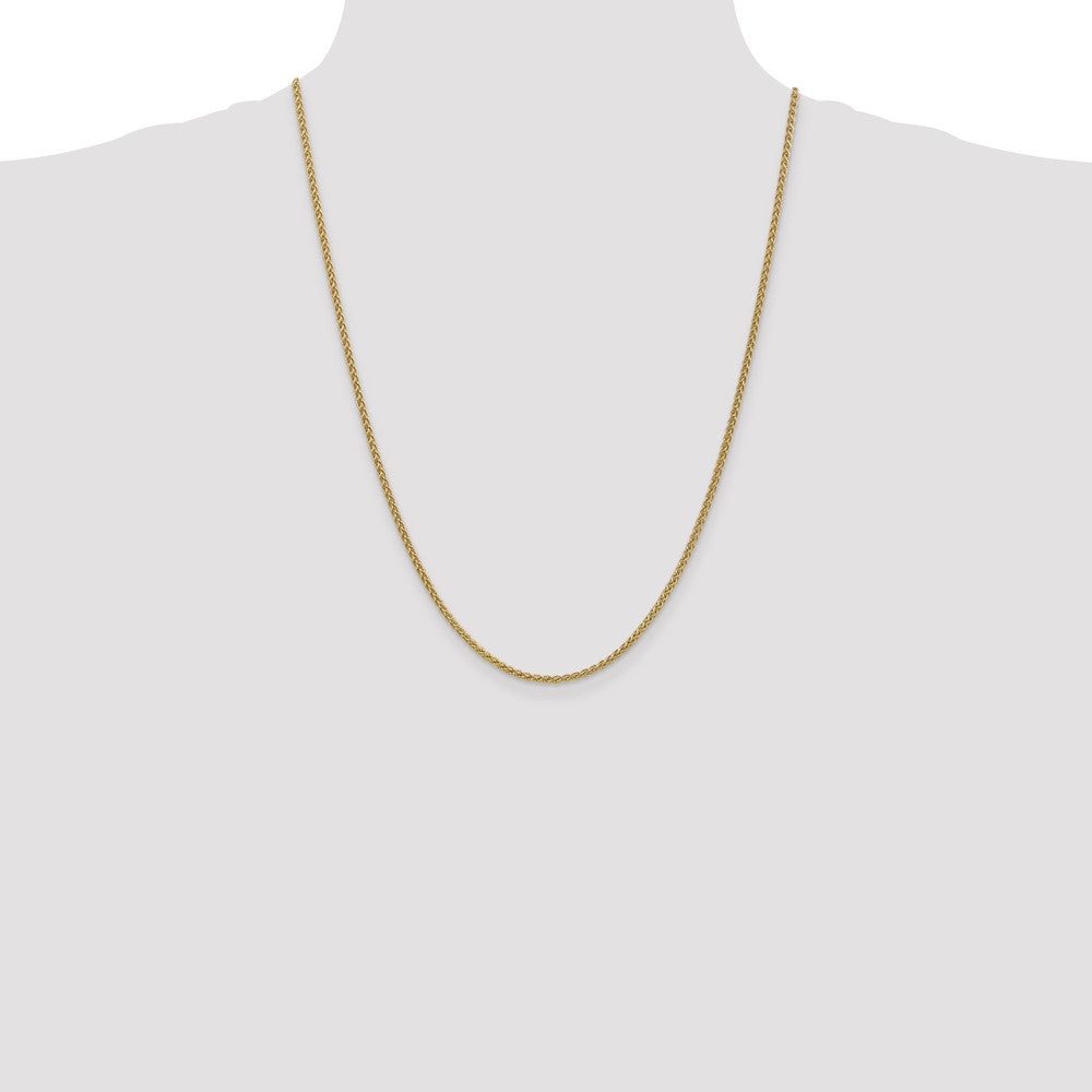 Designer 14K Gold 24-Inch Spiga Chain 2.1mm Lobster Clasp - Stylish Value!