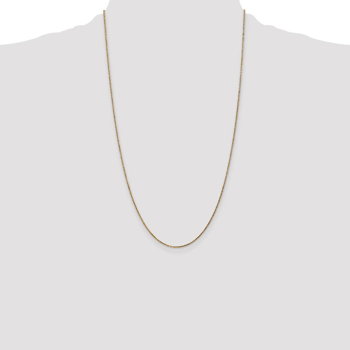 Buy 14K Gold 26-Inch Diamond-Cut Spiga Chain, 1.05mm - Stylish Value Jewelry-4