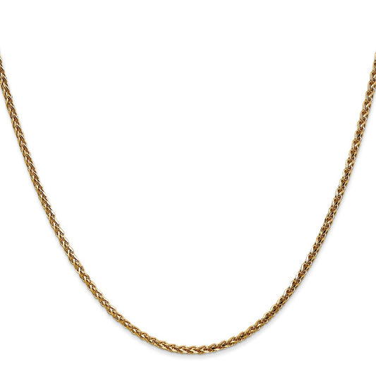 Shop 14K Gold Diamond-Cut Spiga Chain 16-Inch 2.1mm - Stylish Value Jewelry