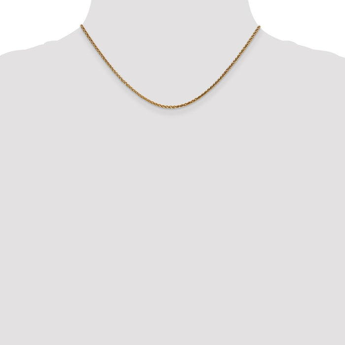 Shop 14K Gold Diamond-Cut Spiga Chain 16-Inch 2.1mm - Stylish Value Jewelry-4