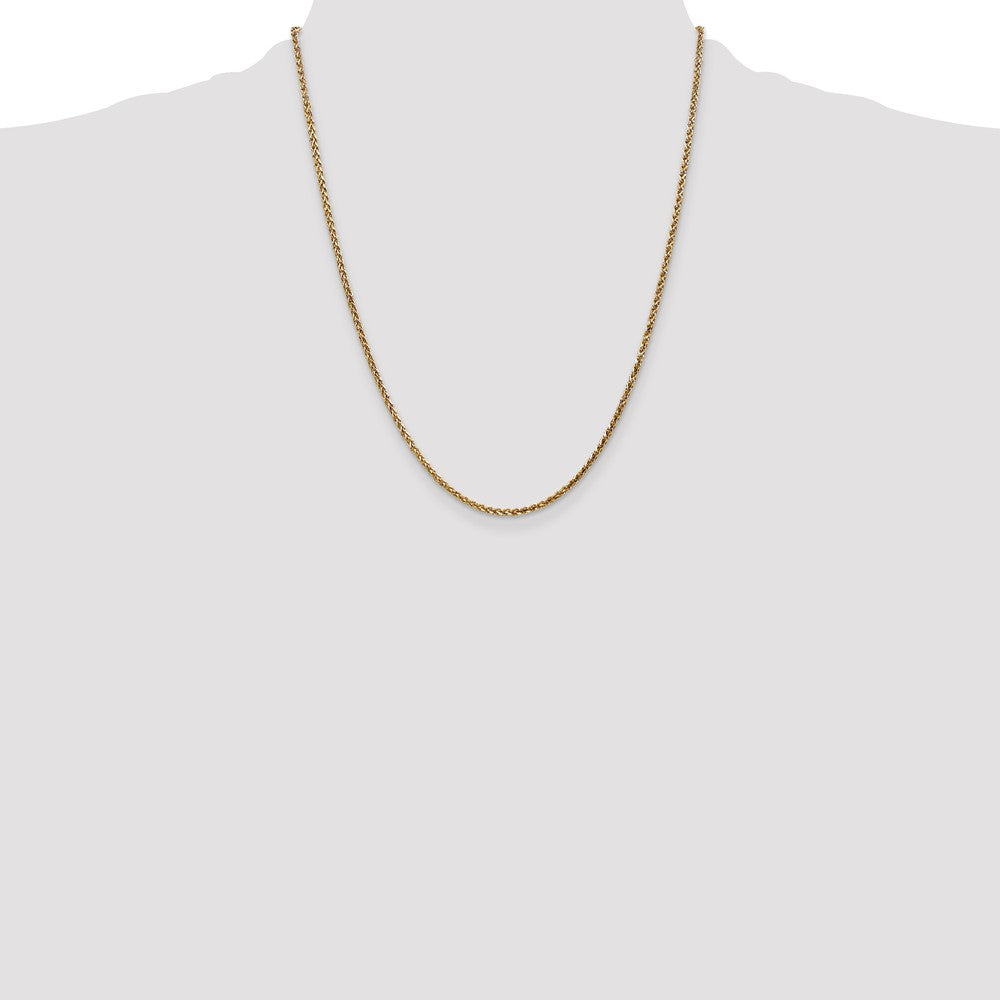 Shop 14K Gold 22-Inch Diamond-Cut Spiga Chain - Stylish 2.1mm Value!
