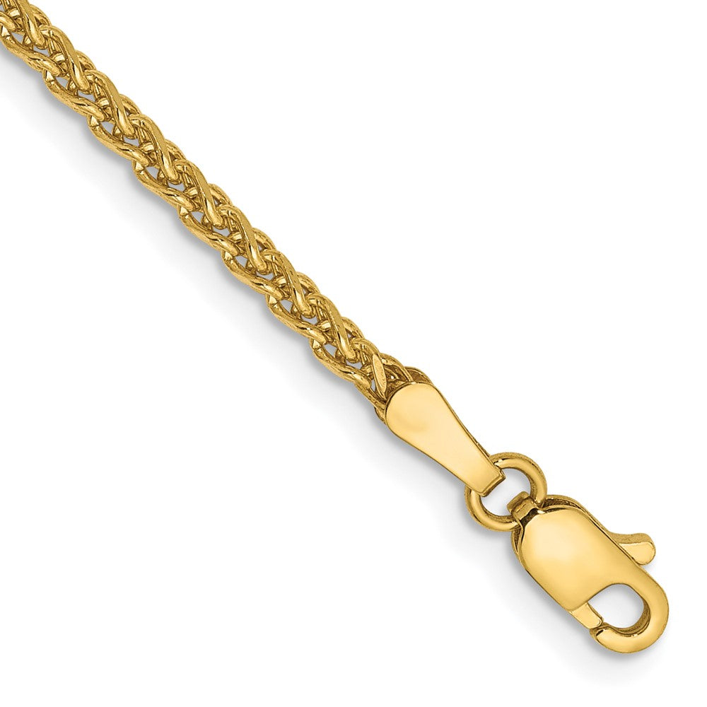 Shop 14K Gold 7-Inch Diamond-Cut Spiga Bracelet - Stylish 2.1mm Thickness