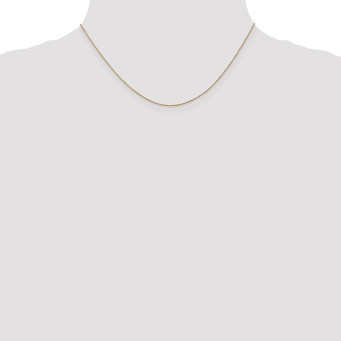 Exclusive 14K Gold 16-Inch 0.75mm Cable Chain Pendant - Stylish & Affordable-4