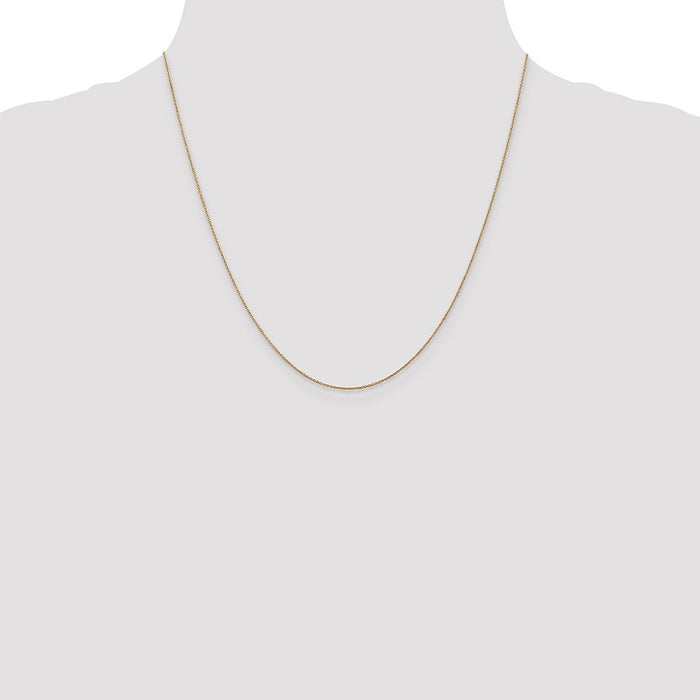 Exclusive 14K Gold 20-Inch 0.75mm Cable Chain Pendant - Stylish Value!-4