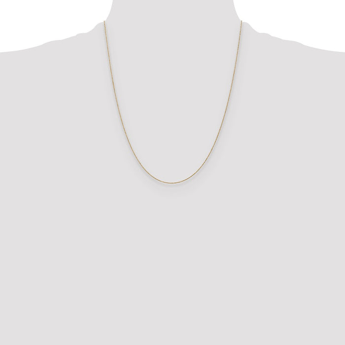 Shop Exclusive 14K Gold 0.75mm Round Open Link Cable Chain - Stylish Value!-4