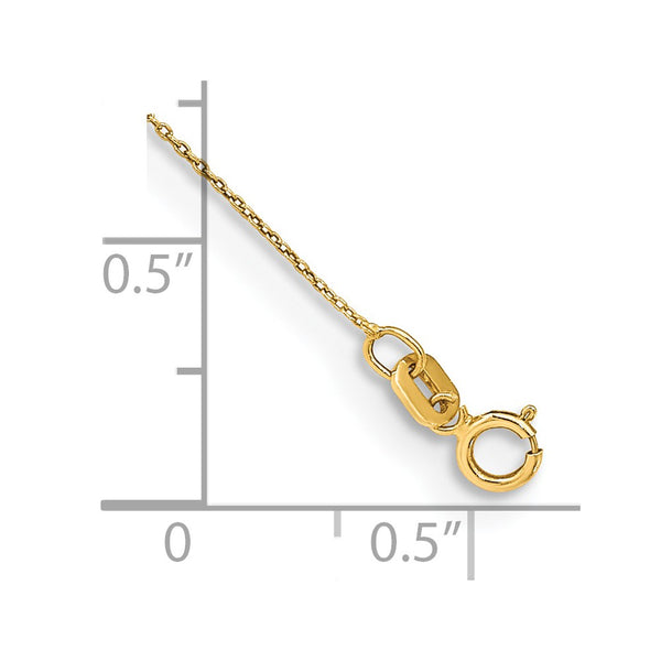 14K Gold Cable Anklet .75mm