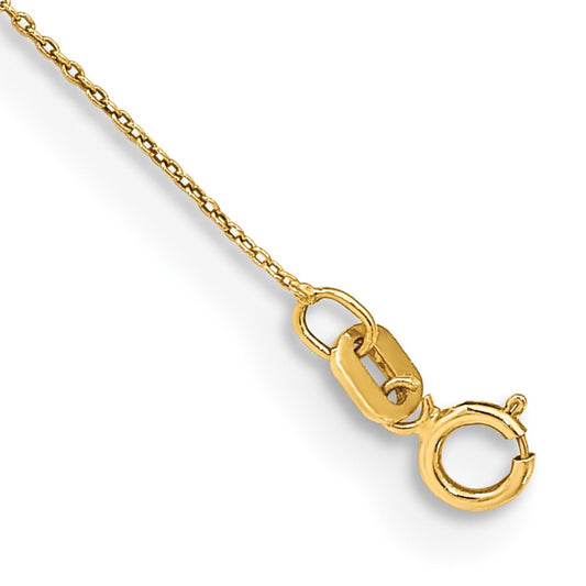 Designer 14K Gold 10-Inch .75mm Cable Anklet - Stylish & Affordable Accessory