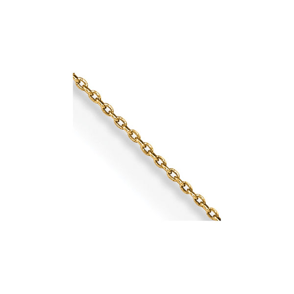 14K Gold 16-Inch 0.75mm Cable Chain Pendant