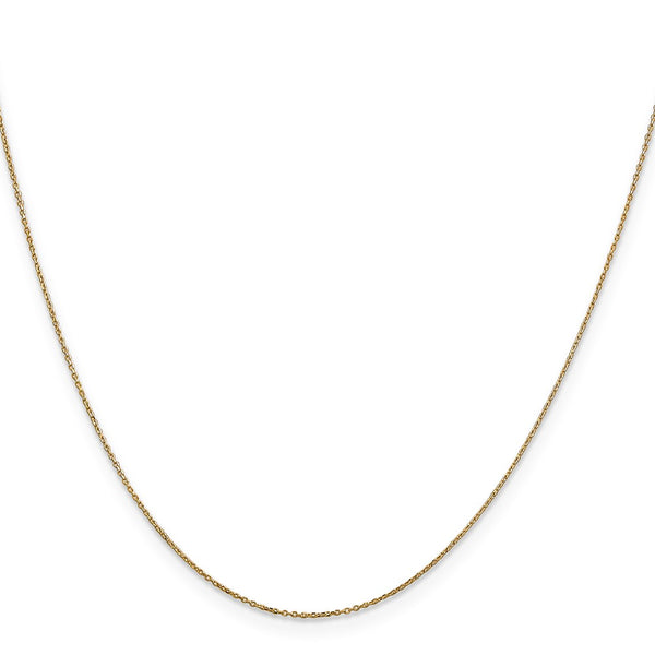 14K Gold 0.6mm Diamond-Cut Cable Chain