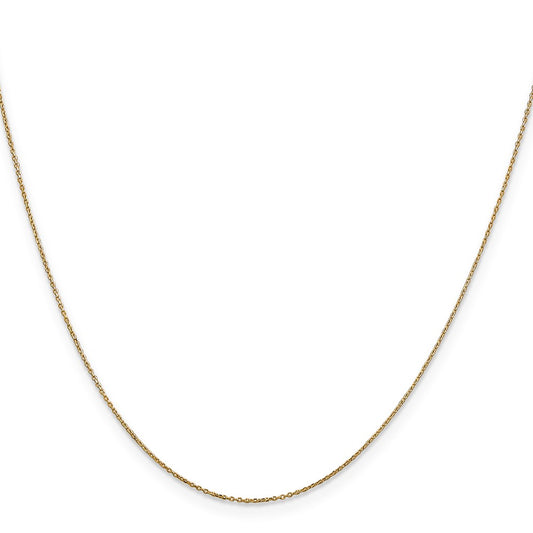 Shop Exclusive 14K Gold 18-Inch 0.6mm Diamond-Cut Cable Chain - Stylish Value!