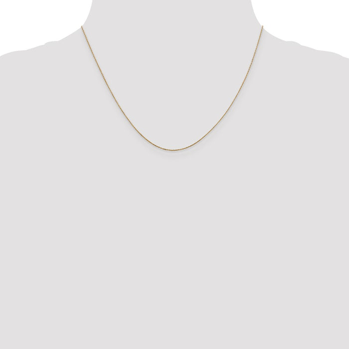 Shop Exclusive 14K Gold 18-Inch 0.6mm Diamond-Cut Cable Chain - Stylish Value!-4