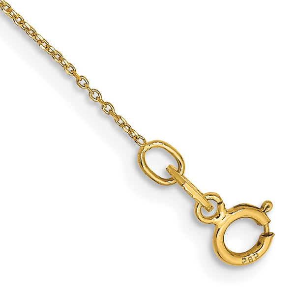 14K Gold 10-Inch Diamond-Cut Anklet - 0.6mm