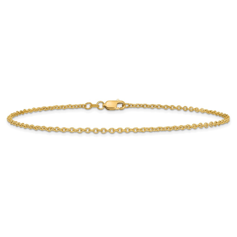 Designer 14K Gold 10-Inch 1.8mm Forzantine Cable Anklet - Stylish & Affordable!