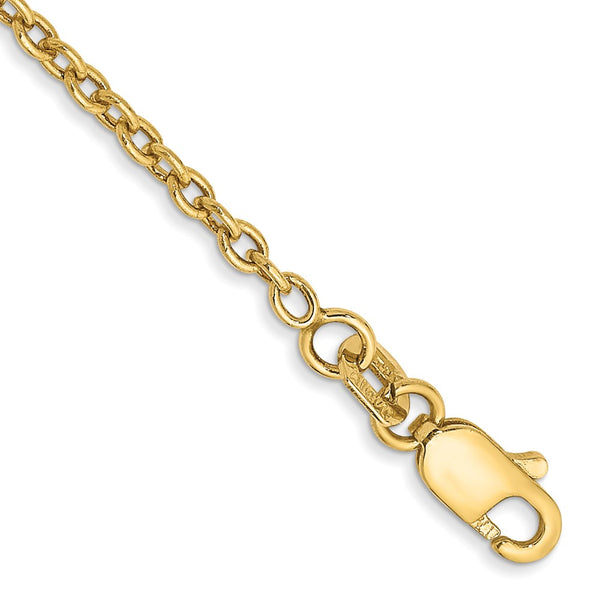 14K Gold Forzantine Cable Anklet 1.8mm