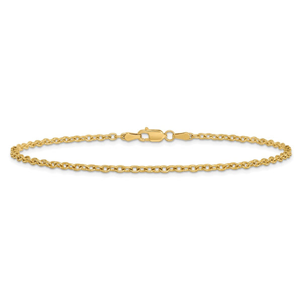 14K Gold 2.2mm Forzantine Cable Anklet
