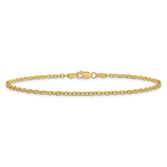 Shop Stylish 14K Gold 10-Inch 2.2mm Forzantine Cable Anklet - Luxury Accessory