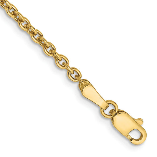 Shop Stylish 14K Gold 10-Inch 2.2mm Forzantine Cable Anklet - Luxury Accessory