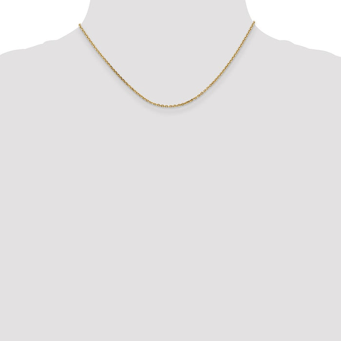 Shop 14K Gold 16-Inch Diamond-Cut Cable Chain - Stylish & Affordable Luxury!-4