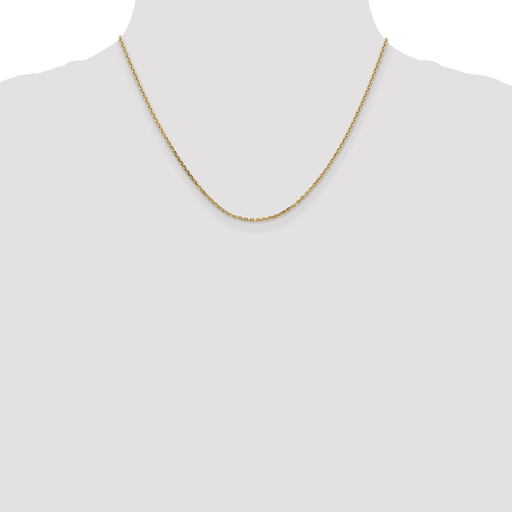 Buy 14K Solid Diamond-Cut Cable Chain - 18 Inch, 1.65mm, Stylish Value