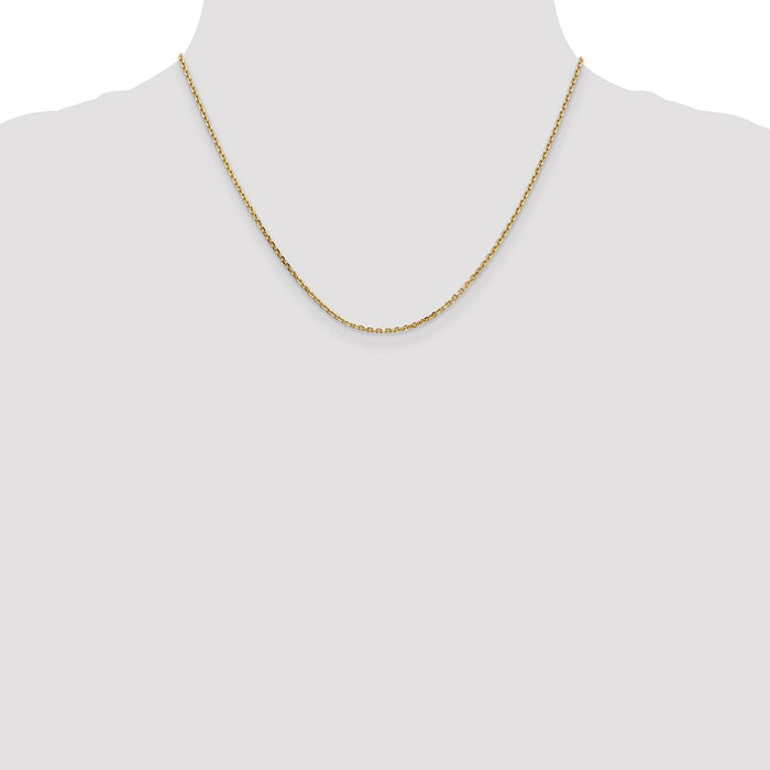 Buy 14K Solid Diamond-Cut Cable Chain - 18 Inch, 1.65mm, Stylish Value-4