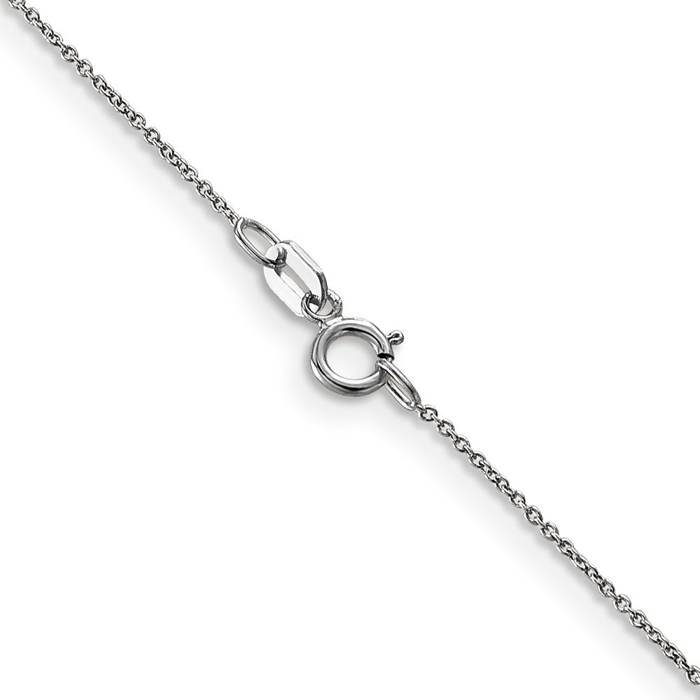 Shop Stylish 14K White Gold 14-Inch Cable Chain, 0.75mm, Spring Ring Clasp