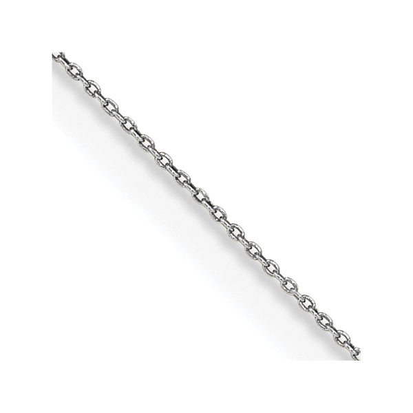 14K White Gold 14-Inch Cable Chain, 0.75mm, Spring Ring Clasp