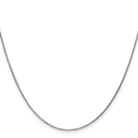 Shop 14K White Gold 24-Inch Diamond-Cut Cable Chain - Stylish 0.95mm Thickness