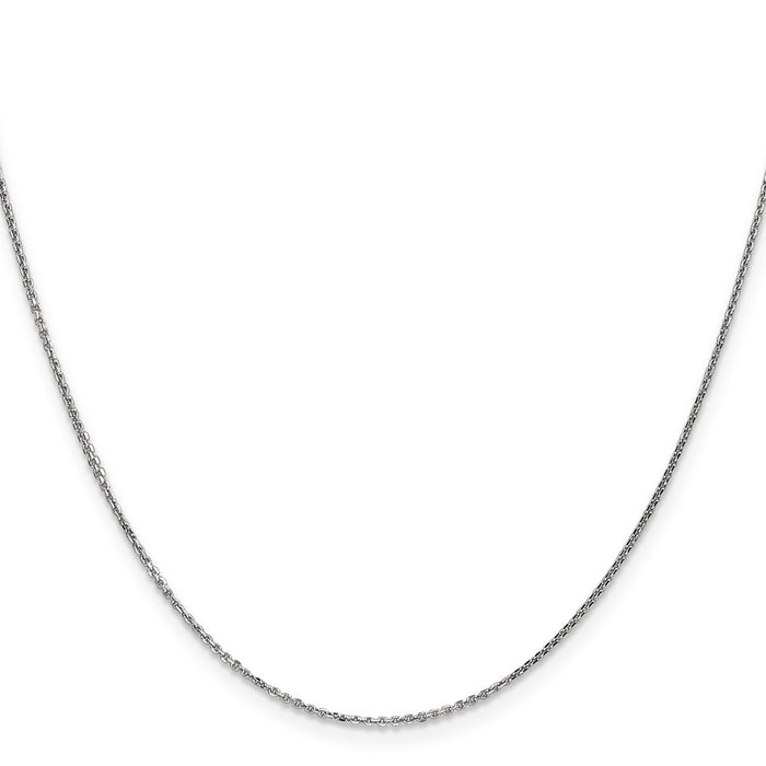 Shop 14K White Gold 24-Inch Diamond-Cut Cable Chain - Stylish 0.95mm Thickness-2
