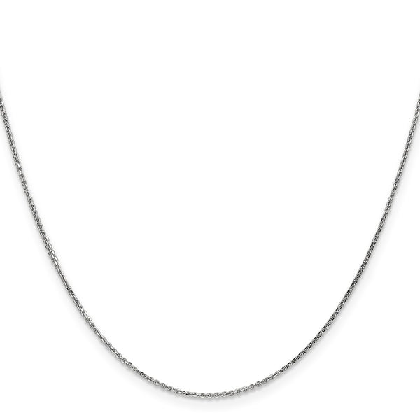 30-Inch 14K White Gold Diamond-Cut Cable Chain - 0.95mm Thickness