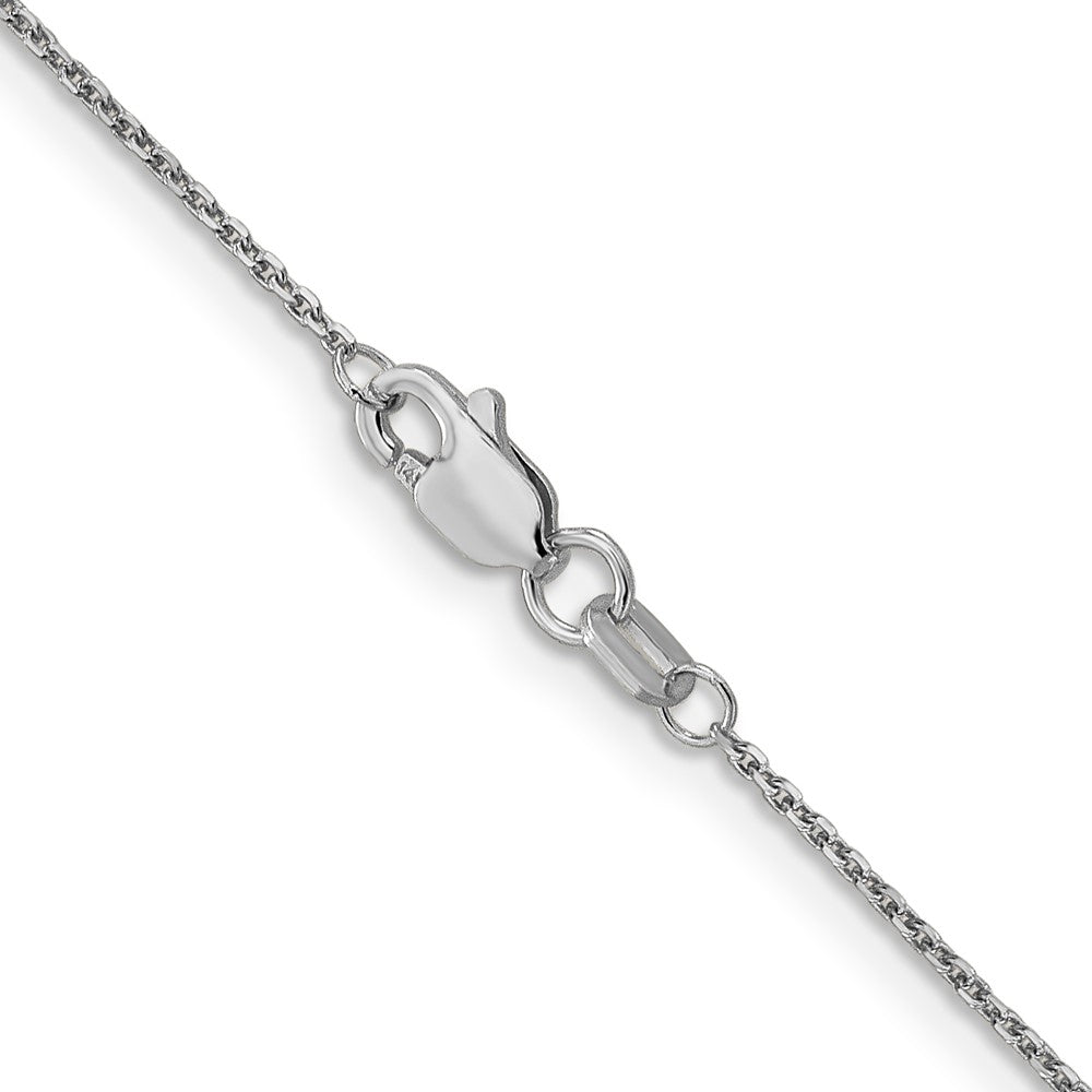 Shop 14K White Gold 24-Inch Diamond-Cut Cable Chain - Stylish 0.95mm Thickness