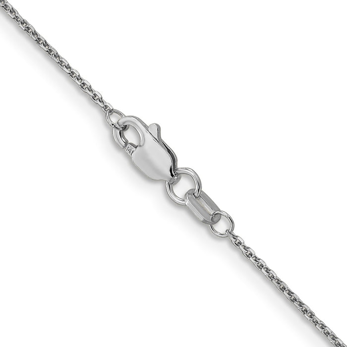 Shop 14K White Gold 24-Inch Diamond-Cut Cable Chain - Stylish 0.95mm Thickness-3