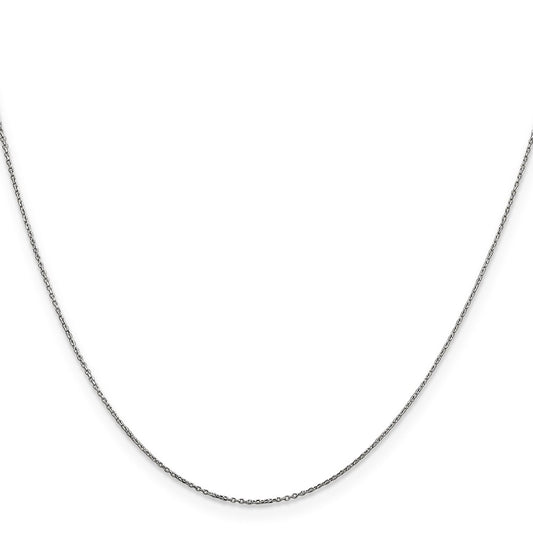 Shop Stylish 14K White Gold 16-Inch Diamond-Cut Cable Chain - 0.6mm Value!
