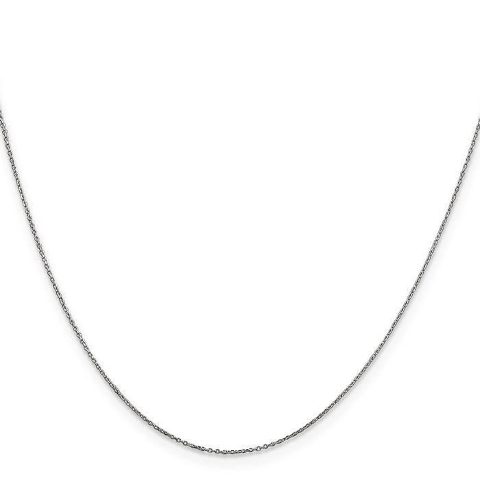 Shop Stylish 14K White Gold 16-Inch Diamond-Cut Cable Chain - 0.6mm Value!-2
