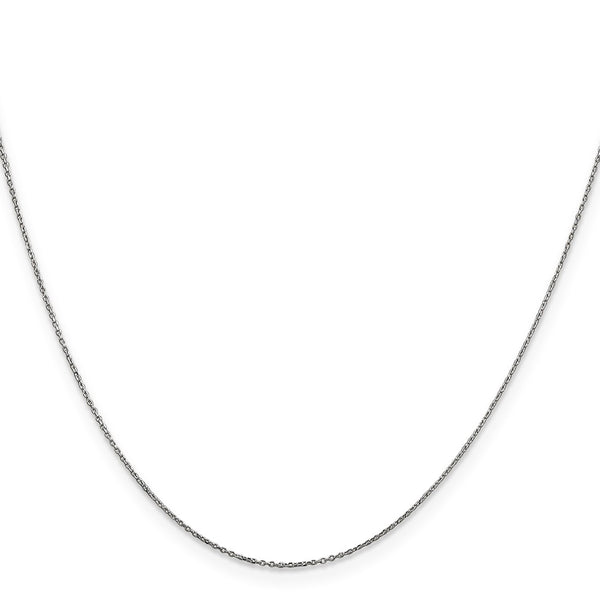 14K White Gold Diamond-Cut Cable Chain