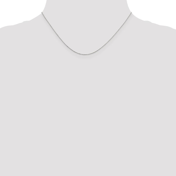 Shop Stylish 14K White Gold 16-Inch Diamond-Cut Cable Chain - 0.6mm Value!-4