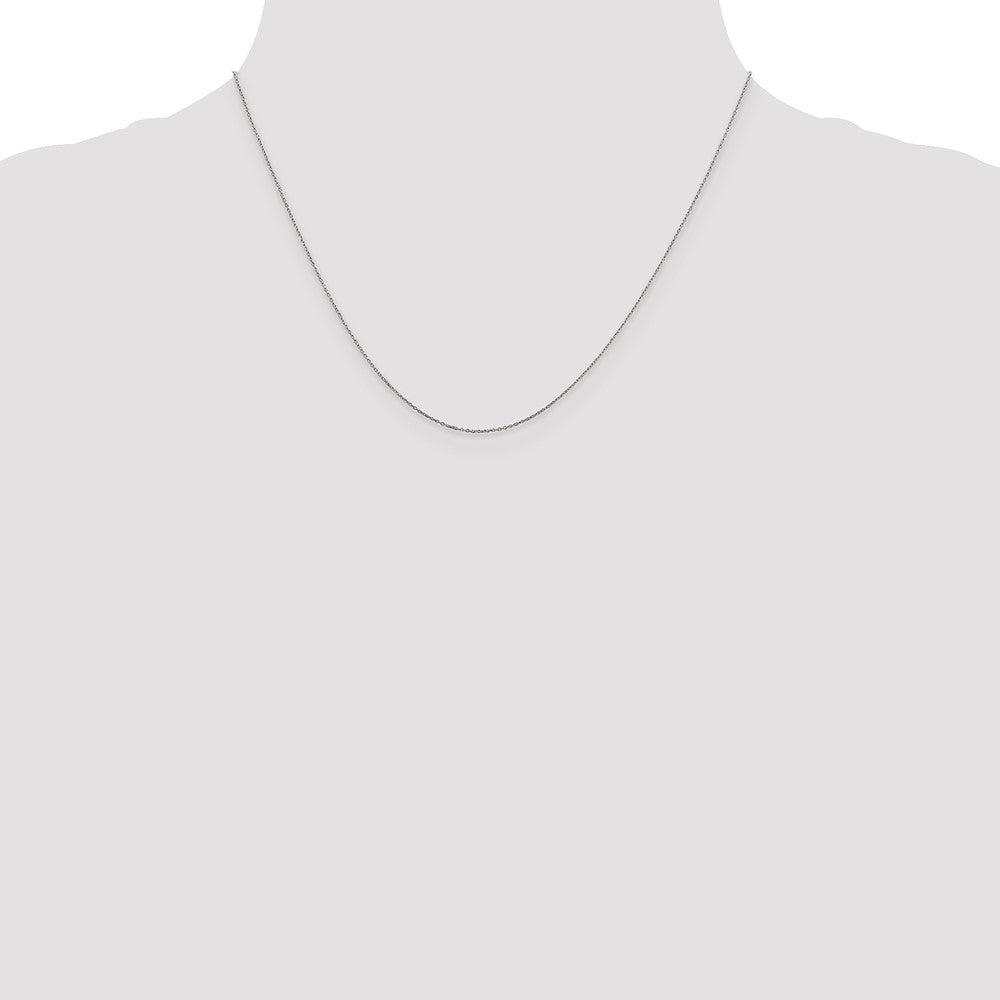 Shop Stylish 14K White Gold 18-Inch Diamond-Cut Cable Chain - Affordable Luxury!