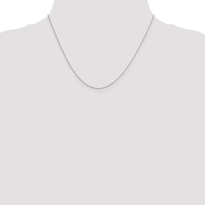 Shop Stylish 14K White Gold 18-Inch Diamond-Cut Cable Chain - Affordable Luxury!-4