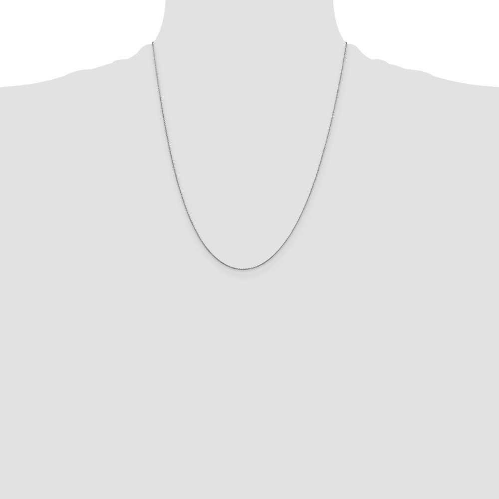 Shop Stylish 14K White Gold 22-Inch Diamond-Cut Cable Chain, 0.6mm