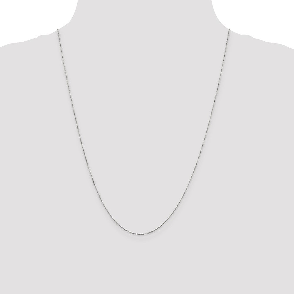 Shop 14K White Gold 24-Inch Diamond-Cut Cable Chain - Stylish & Affordable!