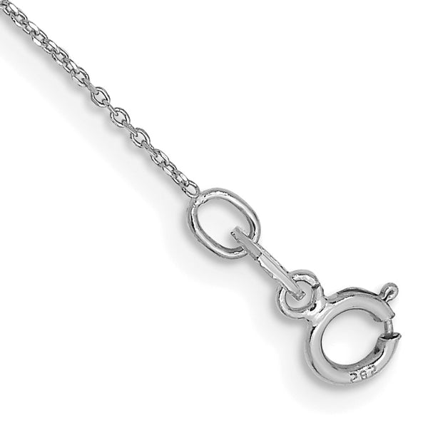 14K White Gold 10-Inch Diamond-Cut Anklet - Style GR1-1006682