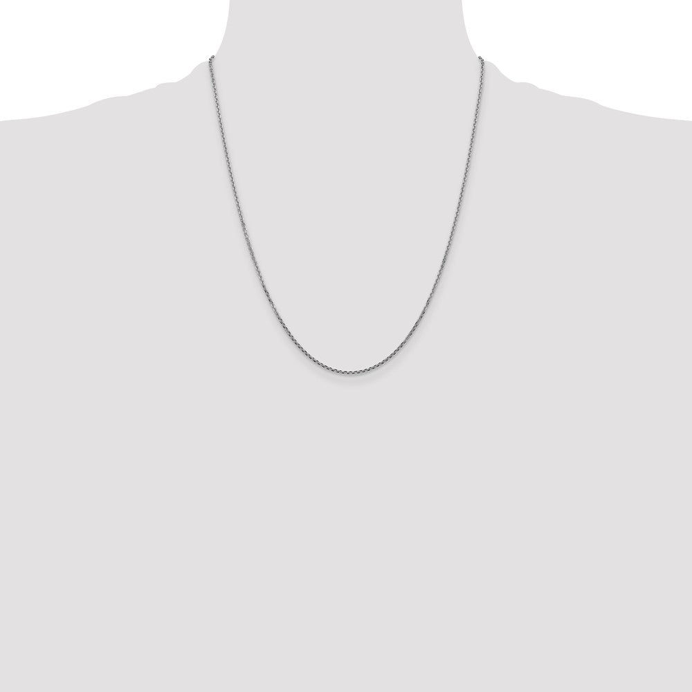 Buy Stylish 14K White Gold Diamond-Cut Cable Chain - 22-Inch, 1.45mm Thickness
