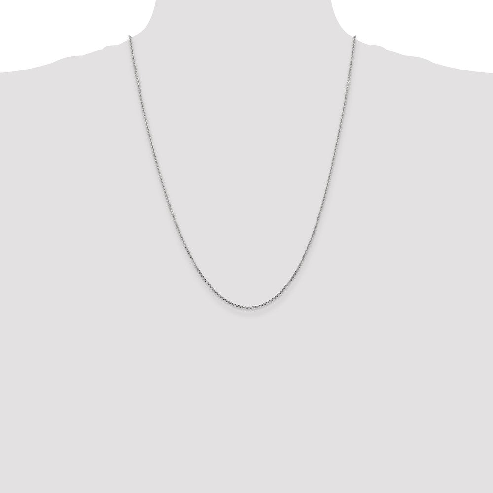 Shop Exclusive 14K White Gold 24-Inch Diamond-Cut Cable Chain - Stylish 1.45mm