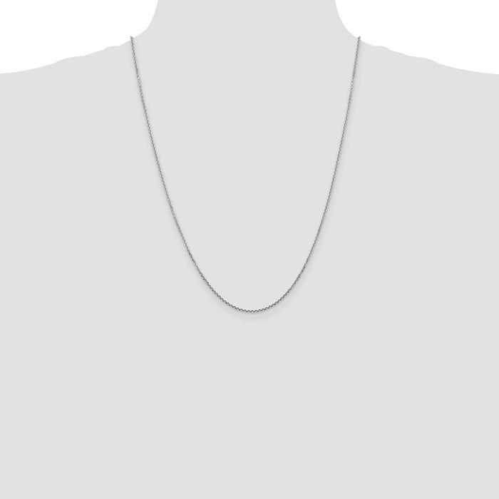 Shop Exclusive 14K White Gold 24-Inch Diamond-Cut Cable Chain - Stylish 1.45mm-4