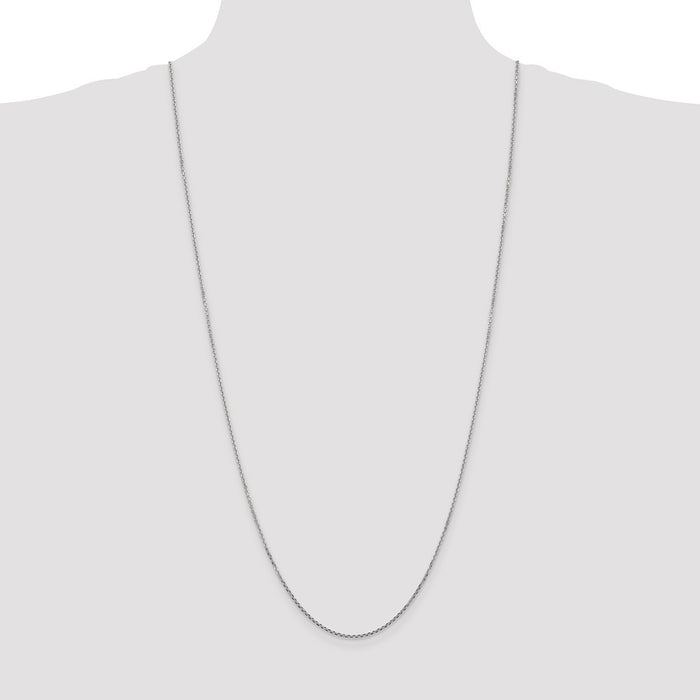 Buy Stylish 14K White Gold 30-Inch Diamond-Cut Cable Chain - 1.45mm Thick-4