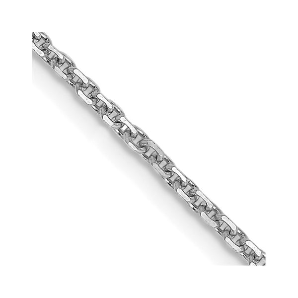 14K White Gold 30-Inch Diamond-Cut Cable Chain - 1.45mm Thick
