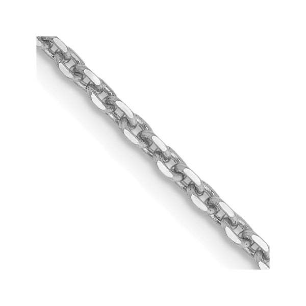 14K White Gold Diamond-Cut Cable Chain - 1.65mm